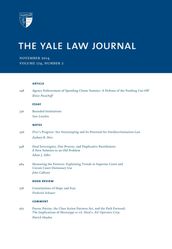 Yale Law Journal: Volume 124, Number 2 - November 2014