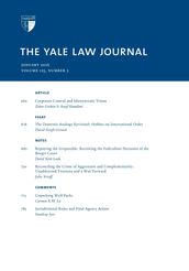 Yale Law Journal: Volume 125, Number 3 - January 2016