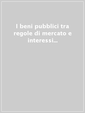 I beni pubblici tra regole di mercato e interessi generali. Profili di diritto interno e internazionale