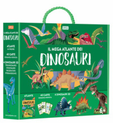Il mega atlante dei dinosauri. Ediz. a colori. Con 40 carte domanda-risposta. Con 4 modellini di dinosauri - Giulia Pesavento
