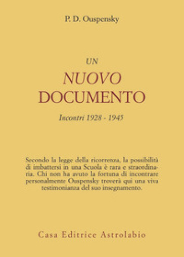 Un nuovo documento. Incontri (1928-1945) - P. D. Uspenskij