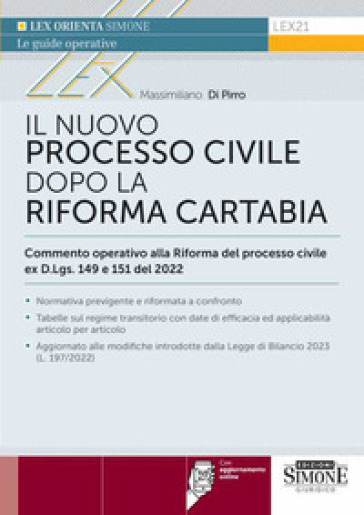 Il nuovo processo civile dopo la Riforma Cartabia. Commento operativo alla Riforma del pro...