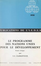 Le programme des Nations Unies pour le développement