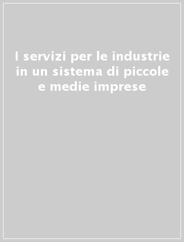 I servizi per le industrie in un sistema di piccole e medie imprese