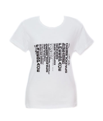 t-shirt donna M bianca "Freespace" serie la Biennale di Venezia