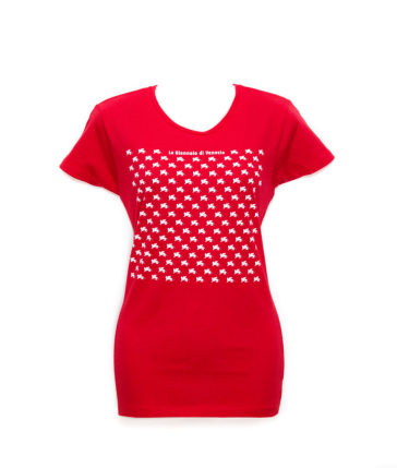 t-shirt donna XL rossa "pattern" bianco serie La Biennale di Venezia